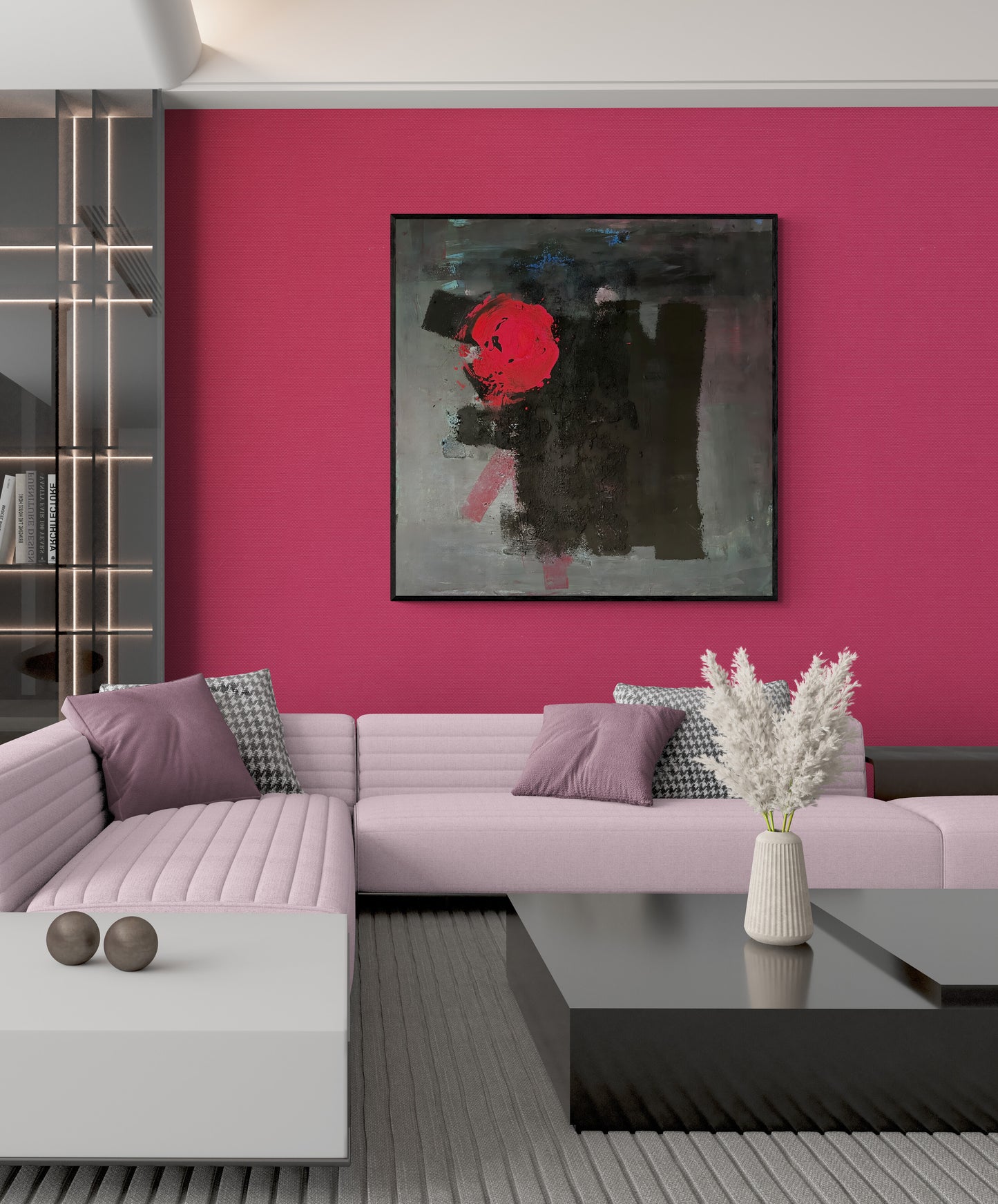 Framed Print: Black and Pink Beauty