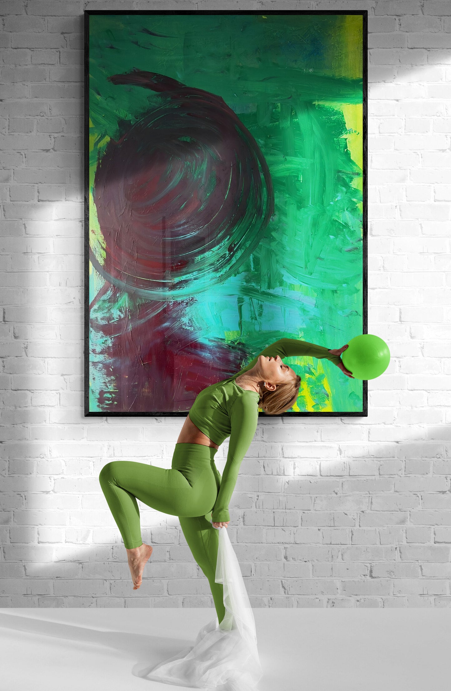 Canvas Print: Human at the green Meadow